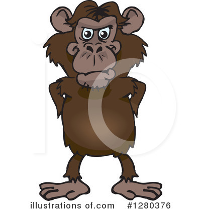 Royalty-Free (RF) Chimpanzee Clipart Illustration by Dennis Holmes Designs - Stock Sample #1280376