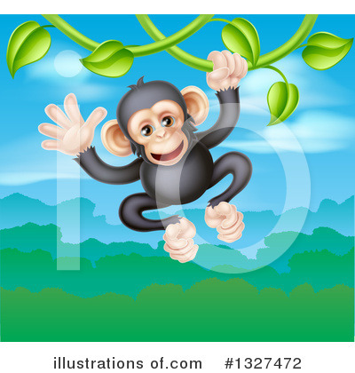 Royalty-Free (RF) Chimpanzee Clipart Illustration by AtStockIllustration - Stock Sample #1327472
