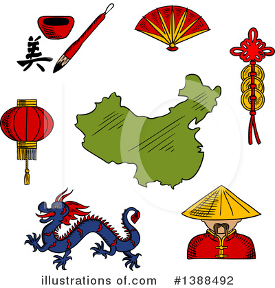 Hand Fan Clipart #1388492 by Vector Tradition SM