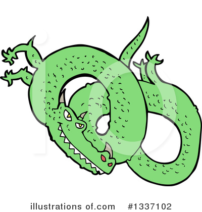 Royalty-Free (RF) Chinese Dragon Clipart Illustration by lineartestpilot - Stock Sample #1337102