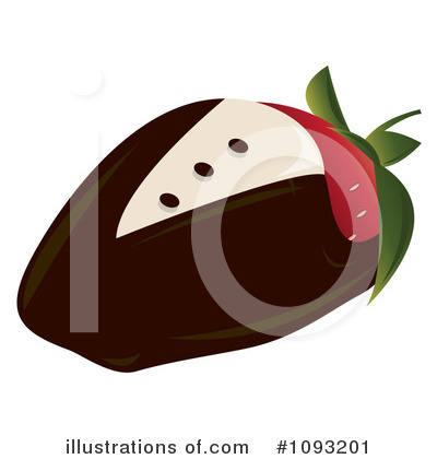Royalty-Free (RF) Chocolate Dipped Strawberry Clipart Illustration by Randomway - Stock Sample #1093201