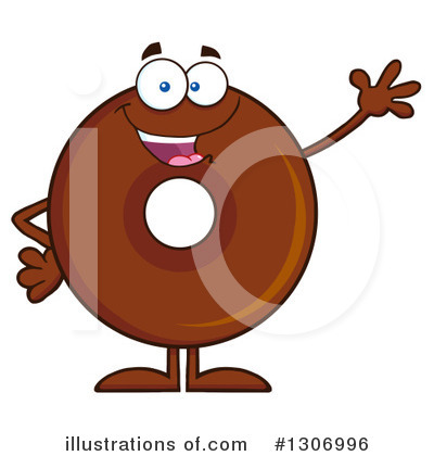 Royalty-Free (RF) Chocolate Donut Character Clipart Illustration by Hit Toon - Stock Sample #1306996