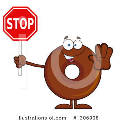 Royalty-Free (RF) Chocolate Donut Character Clipart Illustration by Hit Toon - Stock Sample #1306998