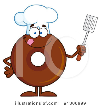 Chocolate Donut Character Clipart #1306999 by Hit Toon