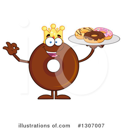 Royalty-Free (RF) Chocolate Donut Character Clipart Illustration by Hit Toon - Stock Sample #1307007