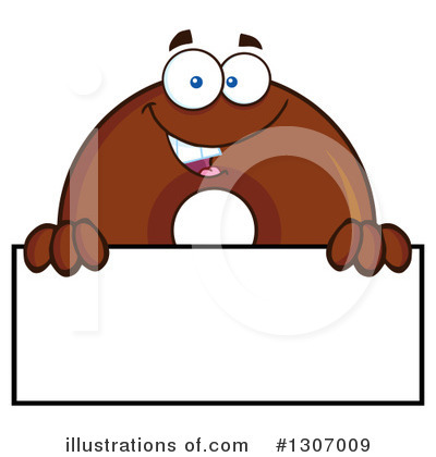 Chocolate Donut Character Clipart #1307009 by Hit Toon