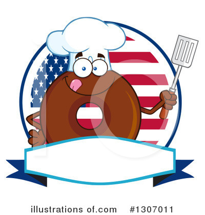 Royalty-Free (RF) Chocolate Donut Character Clipart Illustration by Hit Toon - Stock Sample #1307011