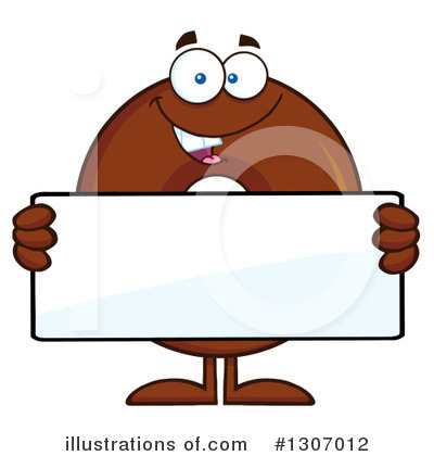 Royalty-Free (RF) Chocolate Donut Character Clipart Illustration by Hit Toon - Stock Sample #1307012