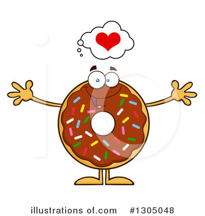 Royalty-Free (RF) Chocolate Sprinkle Donut Clipart Illustration by Hit Toon - Stock Sample #1305048