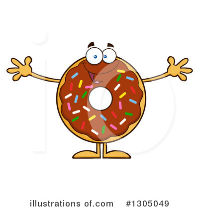 Royalty-Free (RF) Chocolate Sprinkle Donut Clipart Illustration by Hit Toon - Stock Sample #1305049