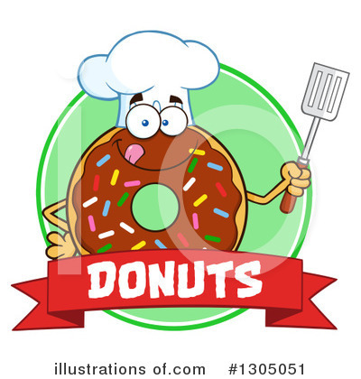 Royalty-Free (RF) Chocolate Sprinkle Donut Clipart Illustration by Hit Toon - Stock Sample #1305051