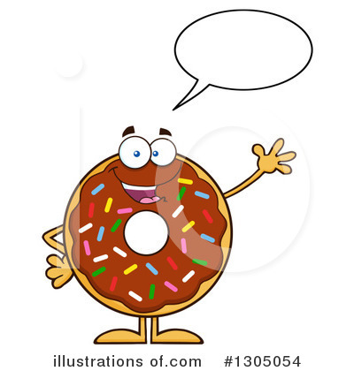 Royalty-Free (RF) Chocolate Sprinkle Donut Clipart Illustration by Hit Toon - Stock Sample #1305054