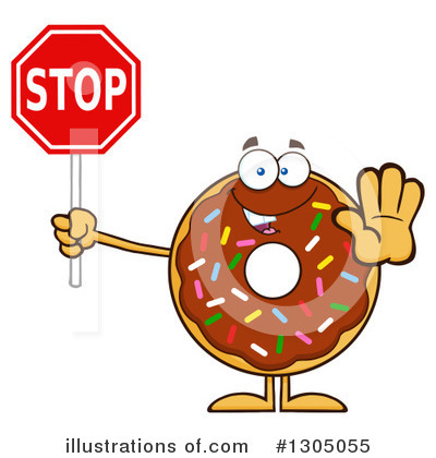 Royalty-Free (RF) Chocolate Sprinkle Donut Clipart Illustration by Hit Toon - Stock Sample #1305055