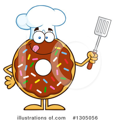 Royalty-Free (RF) Chocolate Sprinkle Donut Clipart Illustration by Hit Toon - Stock Sample #1305056