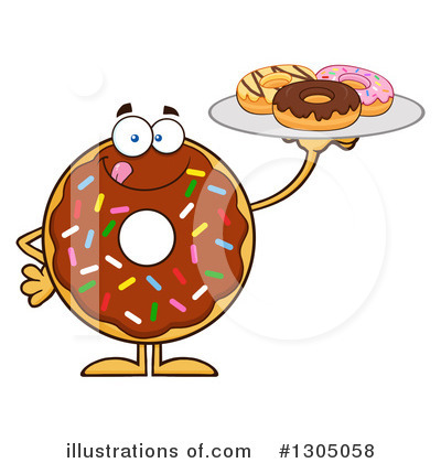 Royalty-Free (RF) Chocolate Sprinkle Donut Clipart Illustration by Hit Toon - Stock Sample #1305058