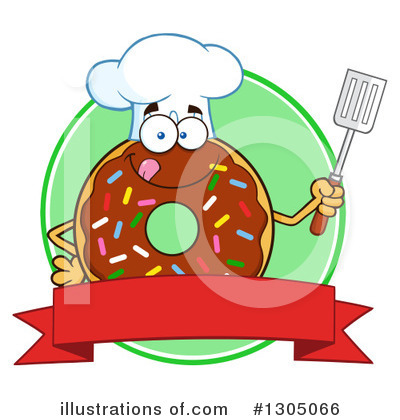Royalty-Free (RF) Chocolate Sprinkle Donut Clipart Illustration by Hit Toon - Stock Sample #1305066