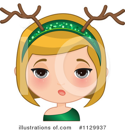 Christmas Antlers Clipart #1129937 by Melisende Vector