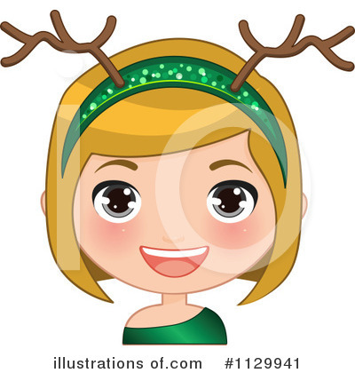 Christmas Antlers Clipart #1129941 by Melisende Vector