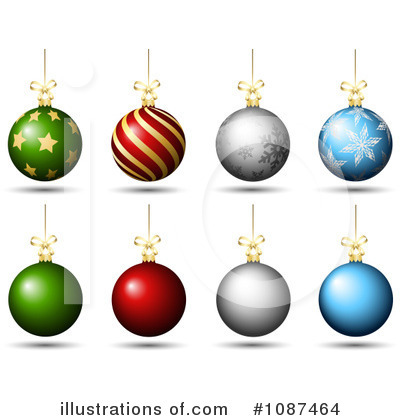 Royalty-Free (RF) Christmas Baubles Clipart Illustration by KJ Pargeter - Stock Sample #1087464
