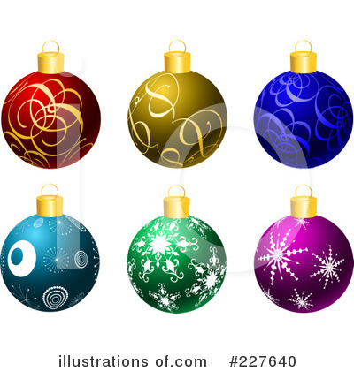 Royalty-Free (RF) Christmas Baubles Clipart Illustration by KJ Pargeter - Stock Sample #227640