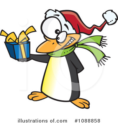 Christmas Penguin Clipart #1088858 by toonaday