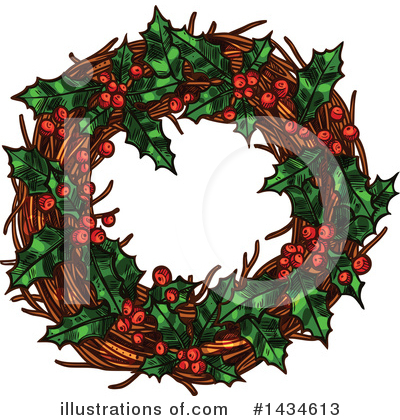 Christmas Wreath Clipart #1434613 by Vector Tradition SM