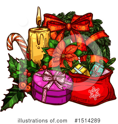 Christmas Wreath Clipart #1514289 by Vector Tradition SM