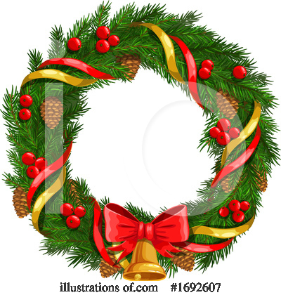 Christmas Wreath Clipart #1692607 by Vector Tradition SM