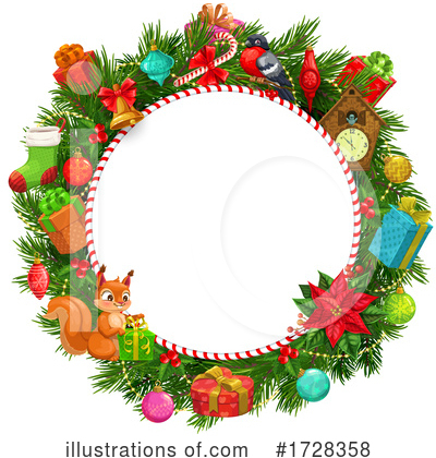 Christmas Wreath Clipart #1728358 by Vector Tradition SM