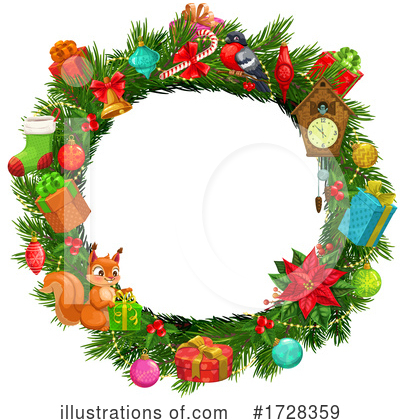 Christmas Wreath Clipart #1728359 by Vector Tradition SM