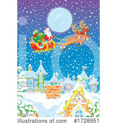 Santas Sleigh Clipart #1728951 by Alex Bannykh