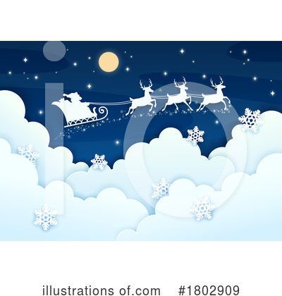 Santas Sleigh Clipart #1802909 by Vector Tradition SM