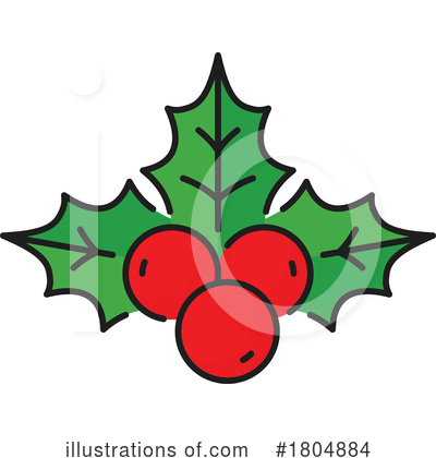 Christmas Holly Clipart #1804884 by Vector Tradition SM