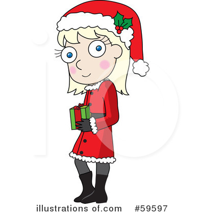 Christmas Girl Clipart #59597 by Rosie Piter