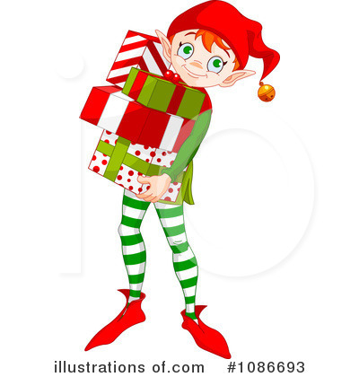 Royalty-Free (RF) Christmas Elf Clipart Illustration by Pushkin - Stock Sample #1086693