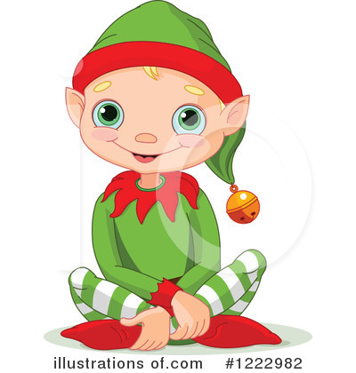 Royalty-Free (RF) Christmas Elf Clipart Illustration by Pushkin - Stock Sample #1222982