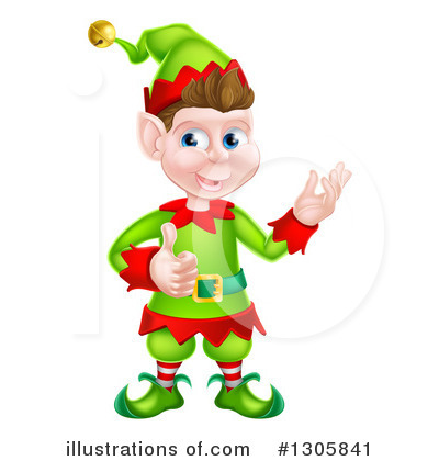 Christmas Elves Clipart #1305841 by AtStockIllustration