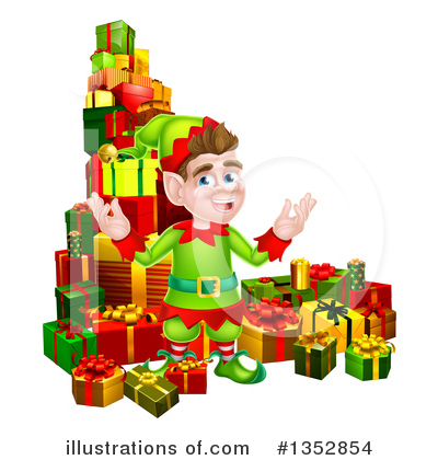 Christmas Elves Clipart #1352854 by AtStockIllustration