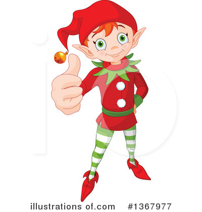 Royalty-Free (RF) Christmas Elf Clipart Illustration by Pushkin - Stock Sample #1367977