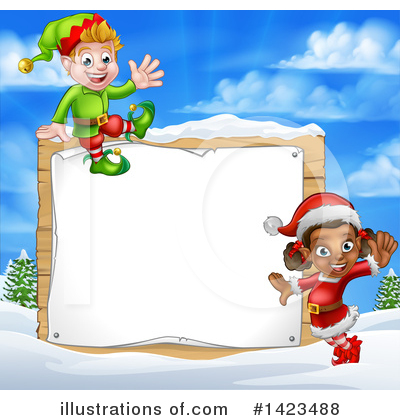 Royalty-Free (RF) Christmas Elf Clipart Illustration by AtStockIllustration - Stock Sample #1423488
