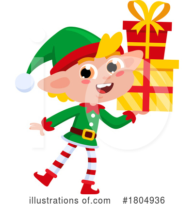 Christmas Elf Clipart #1804936 by Hit Toon