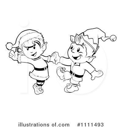 Royalty-Free (RF) Christmas Elves Clipart Illustration by AtStockIllustration - Stock Sample #1111493