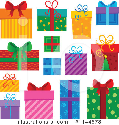 Royalty-Free (RF) Christmas Gift Clipart Illustration by visekart - Stock Sample #1144578