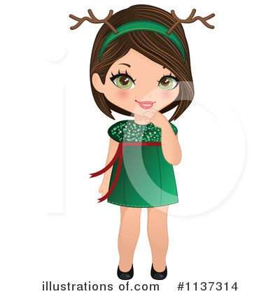 Royalty-Free (RF) Christmas Girl Clipart Illustration by Melisende Vector - Stock Sample #1137314