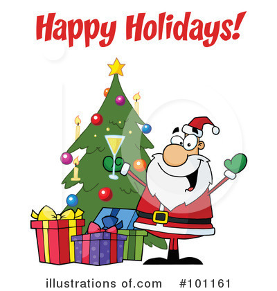 Royalty-Free (RF) Christmas Greeting Clipart Illustration by Hit Toon - Stock Sample #101161