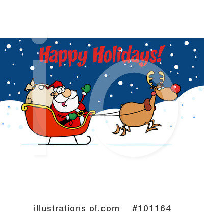 Royalty-Free (RF) Christmas Greeting Clipart Illustration by Hit Toon - Stock Sample #101164