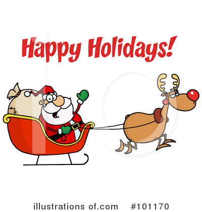 Royalty-Free (RF) Christmas Greeting Clipart Illustration by Hit Toon - Stock Sample #101170