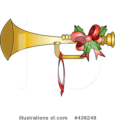 Royalty-Free (RF) Christmas Horn Clipart Illustration by Pams Clipart - Stock Sample #436248