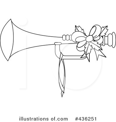 Royalty-Free (RF) Christmas Horn Clipart Illustration by Pams Clipart - Stock Sample #436251