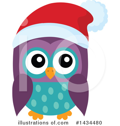 Royalty-Free (RF) Christmas Owl Clipart Illustration by visekart - Stock Sample #1434480
